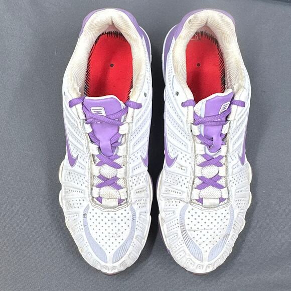 Nike Shox TLX Running Sneakers Sz 7.5 White Purple Athletic Shoe Streetwear READ - Picture 6 of 16